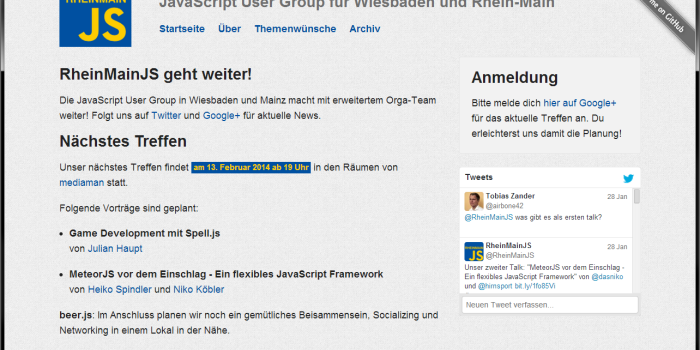 Vortrag bei RheinmainJS